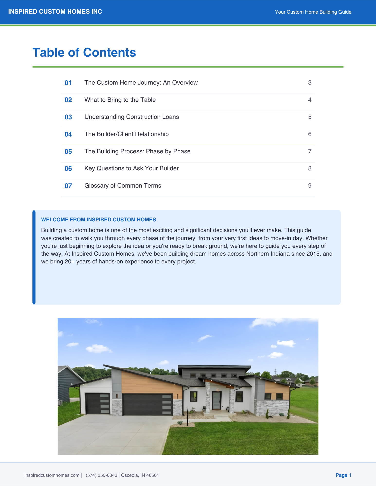Inspired Custom Homes Building Guide — Page 2 preview