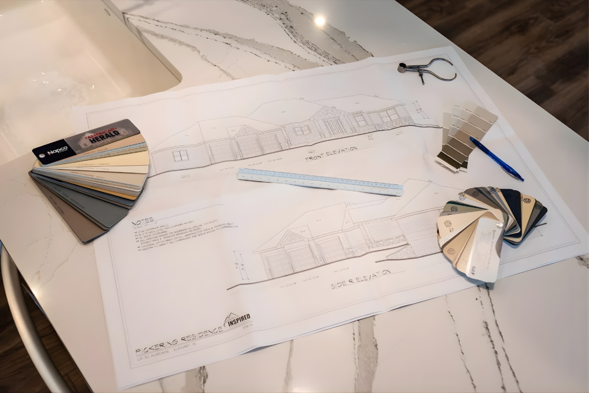 Custom home architectural plans and design selections by Inspired Custom Homes