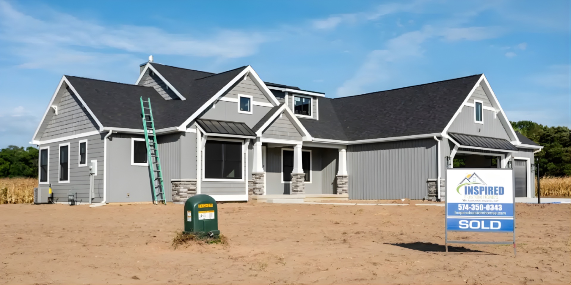Craftsman custom home under construction Sold by Inspired Custom Homes Indiana